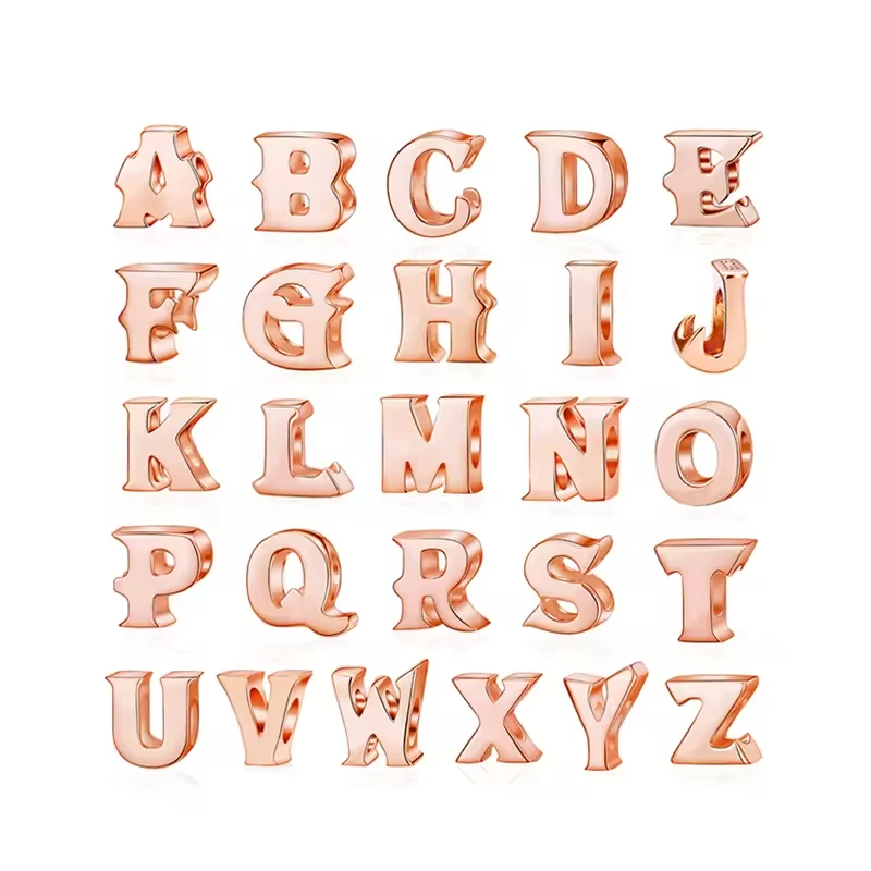 new 925 Silver 26-letter vintage fashion Rose Gold Charm Beads fit the original bracelet making necklace Diy women's jewelry
new 925 Silver 26-letter vintage fashion Rose Gold Charm Beads fit the original bracelet making necklace Diy women's jewelry