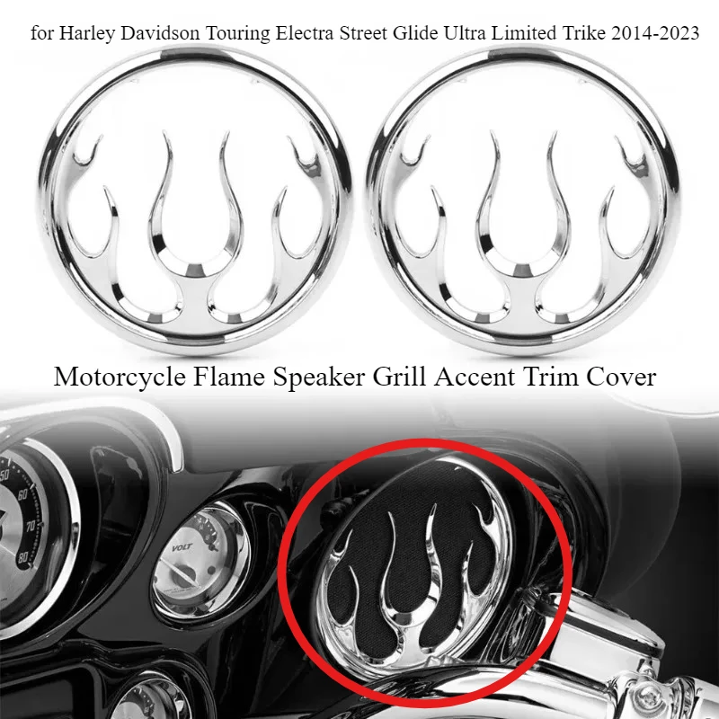 Motorcycle Flame Speaker Grill Accent Trim Cover for Harley Davidson Touring Electra Street Glide Ultra Limited Trike 2014-2023
Motorcycle Flame Speaker Grill Accent Trim Cover for Harley Davidson Touring Electra Street Glide Ultra Limited Trike 2014-2023