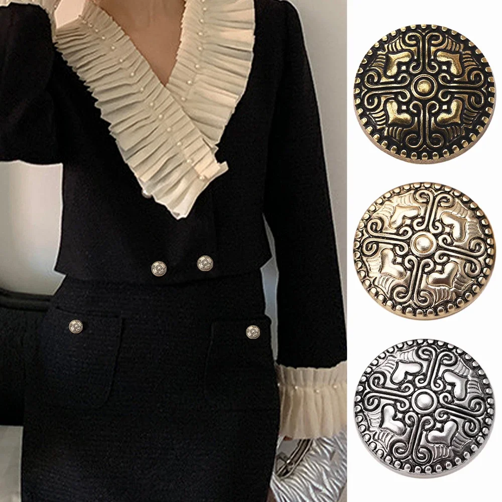10 Pieces/set Vintage Floral Heart Pattern Round Metal Buttons Suit Jacket Cardigan Coat Fashion Hand Sewn Decorative Buttons
10 Pieces/set Vintage Floral Heart Pattern Round Metal Buttons Suit Jacket Cardigan Coat Fashion Hand Sewn Decorative Buttons