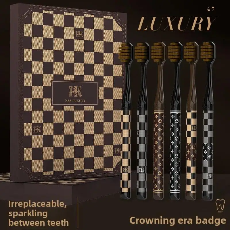 High end printed handle, ultra soft bristled toothbrush, wide head for home use, couple, men and women, gum protection, cleaning
High end printed handle, ultra soft bristled toothbrush, wide head for home use, couple, men and women, gum protection, cleaning