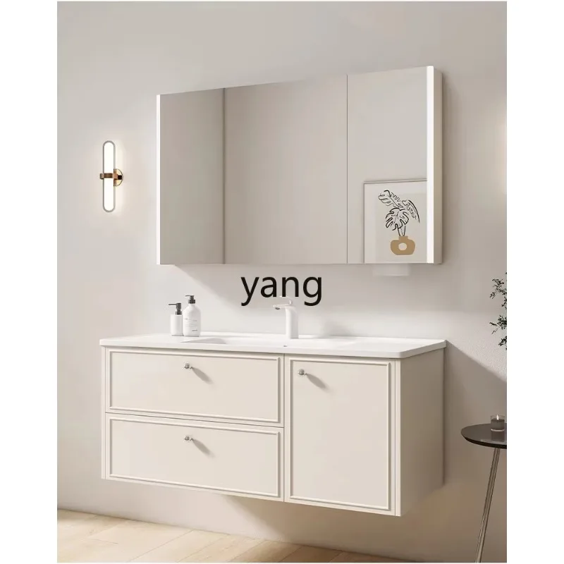 LMM cream wind bathroom cabinet ceramic integrated basin minimalist wind wash basin cabinet combination
LMM cream wind bathroom cabinet ceramic integrated basin minimalist wind wash basin cabinet combination