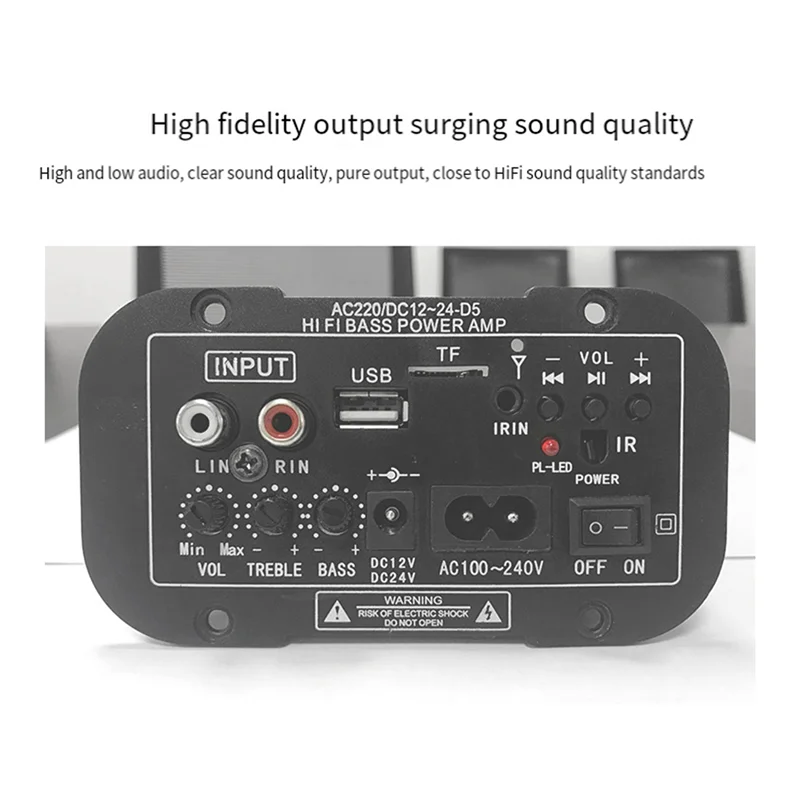 Плата усилителя Bluetooth 12 В 24 В, плата усилителя басов HIFI, FM-сабвуфер, 30-120 Вт для 10-дюймового сабвуфера, прочный динамик (вилка европейского стандарта)
Плата усилителя Bluetooth 12 В 24 В, плата усилителя басов HIFI, FM-сабвуфер, 30-120 Вт для 10-дюймового сабвуфера, прочный динамик (вилка европейского стандарта)