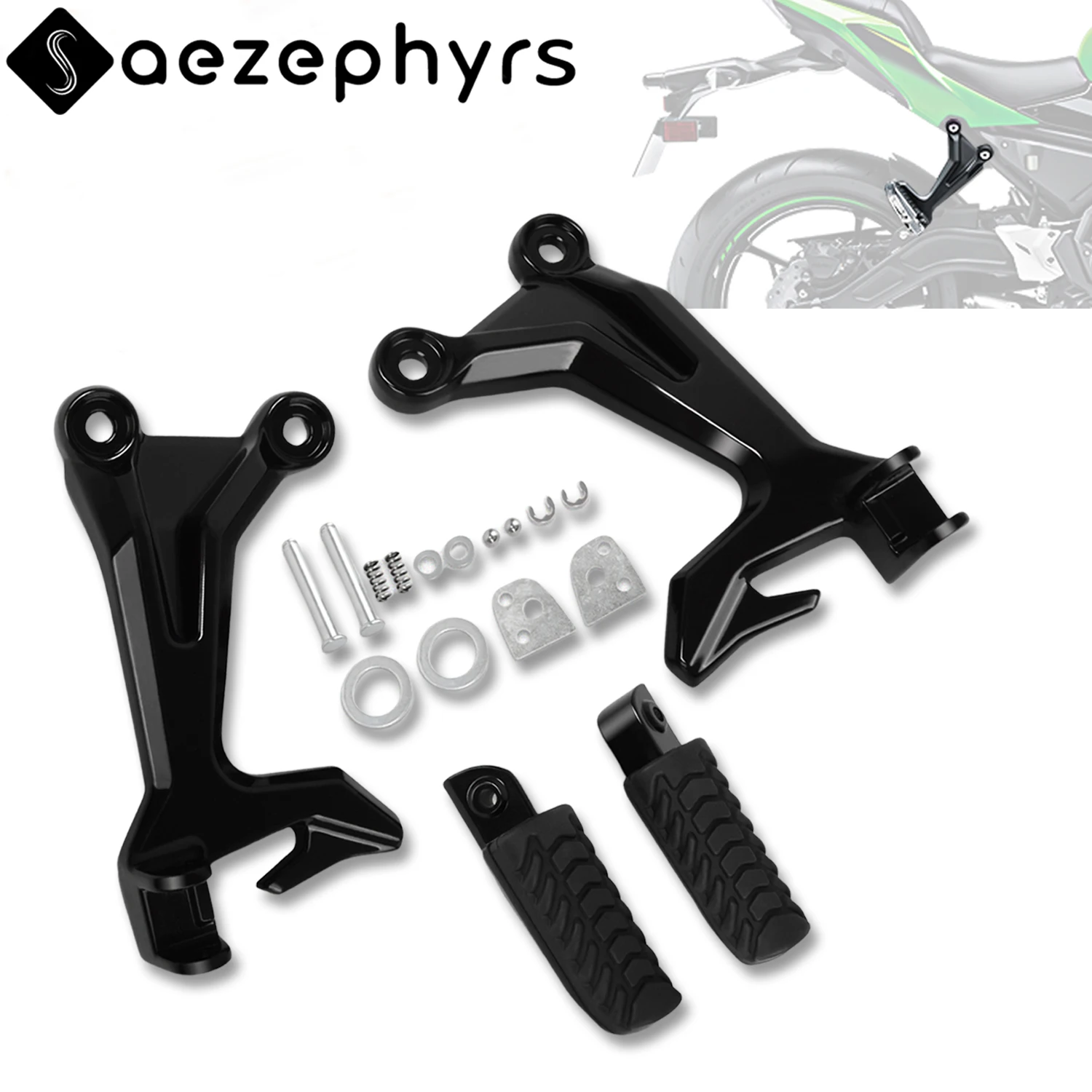 Черные задние пассажирские подножки, колышки, кронштейны, комплект аксессуаров для мотоцикла для Kawasaki Ninja 650 Z650 2017-2024 2018 2019 2020 2021
Черные задние пассажирские подножки, колышки, кронштейны, комплект аксессуаров для мотоцикла для Kawasaki Ninja 650 Z650 2017-2024 2018 2019 2020 2021