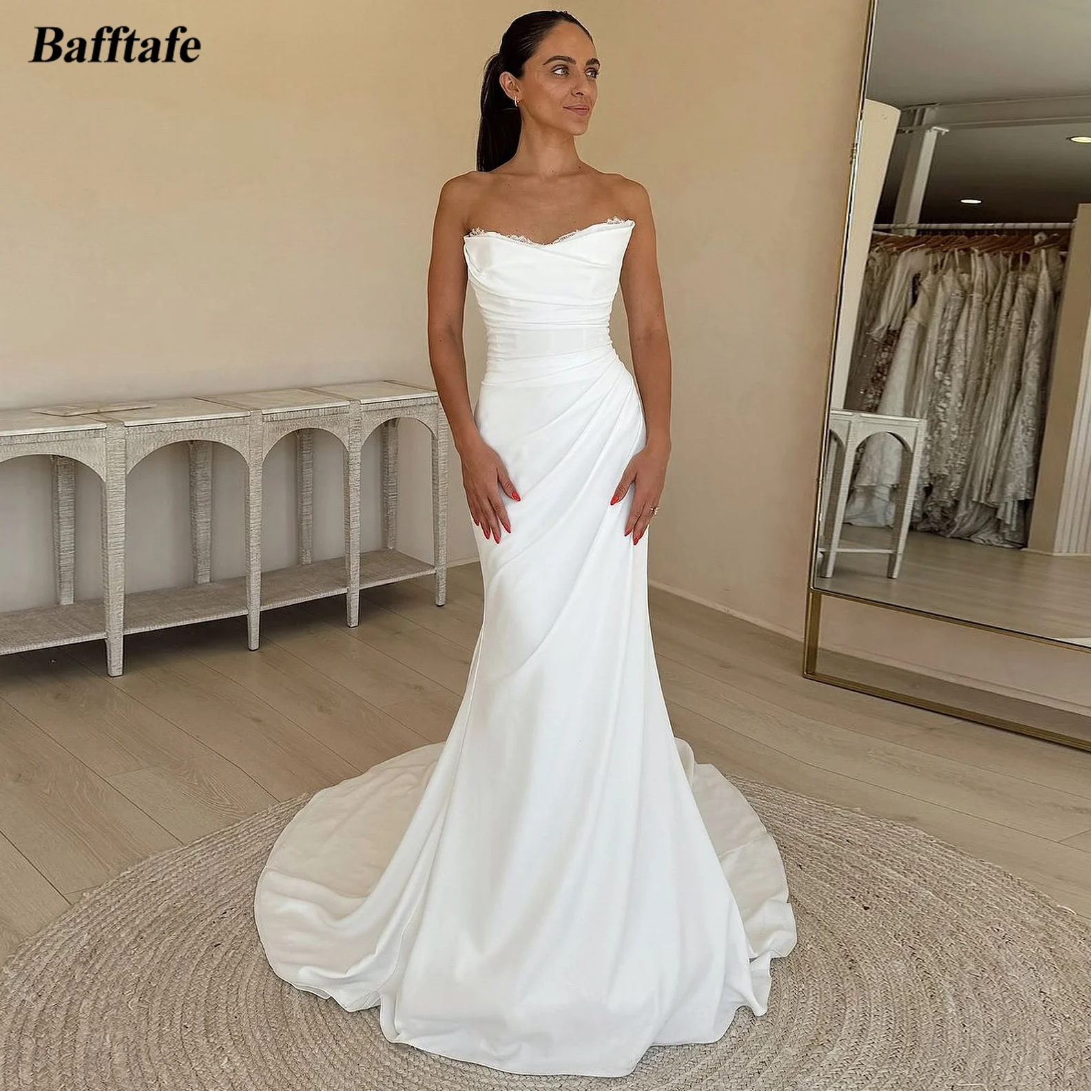 Toofgon Trumpet Elegant Formal Wedding Gowns Lace Strapless Pleat Bridal Wedding Dresses Phototgraphy Party Occasion Customized
Toofgon Trumpet Elegant Formal Wedding Gowns Lace Strapless Pleat Bridal Wedding Dresses Phototgraphy Party Occasion Customized