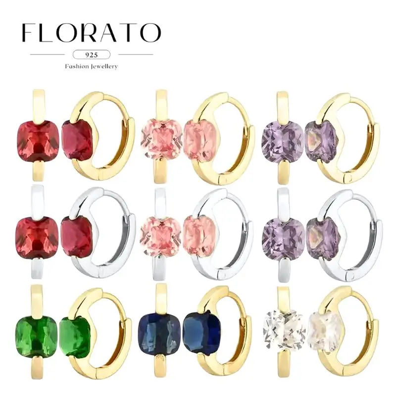 925 Silver Needle Square Zircon Hoop Earrings For Women Colorfull Zircon Inner diameter 9mm Ear Buckle Fashion Party Jewelry
925 Silver Needle Square Zircon Hoop Earrings For Women Colorfull Zircon Inner diameter 9mm Ear Buckle Fashion Party Jewelry