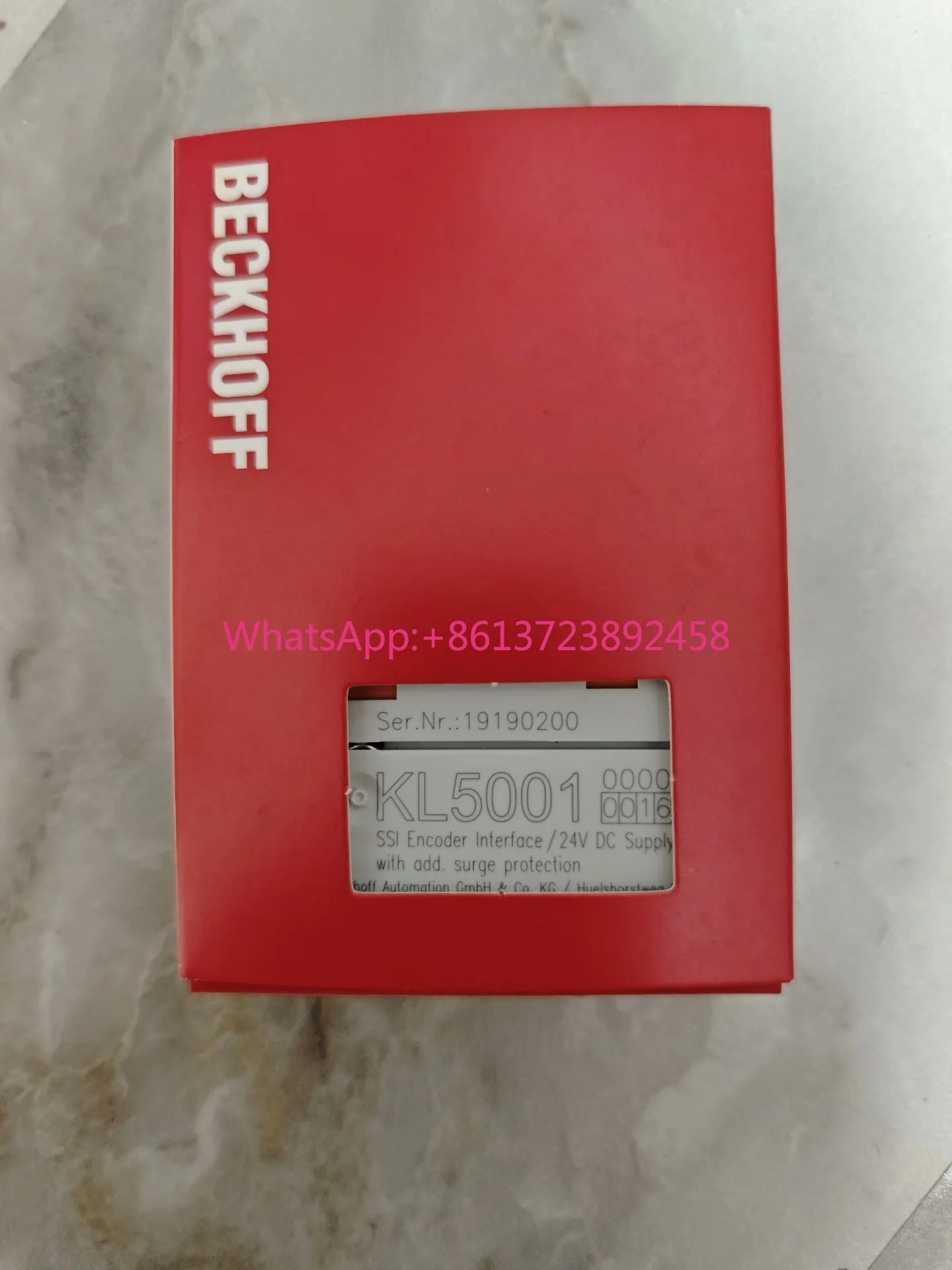 Beckhoff KL5001-0016 original and genuine, SSI encoder interface/24V DC power supply
Beckhoff KL5001-0016 original and genuine, SSI encoder interface/24V DC power supply