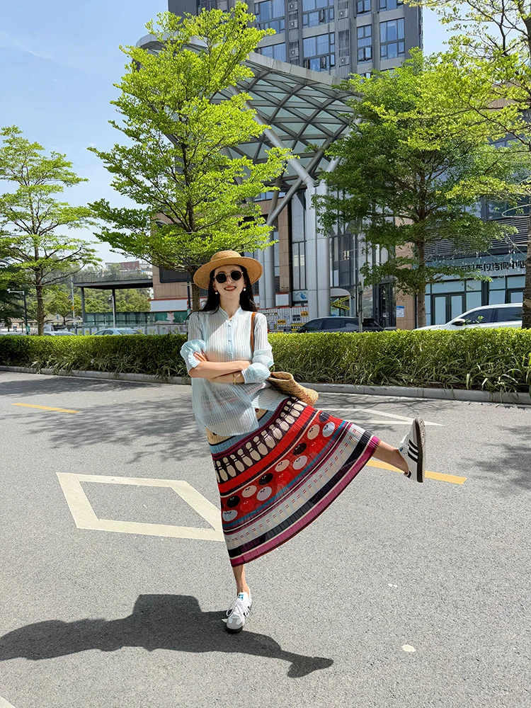 Miyake Pleated Printed Half Skirt 2025 Summer New Comfortable Casual Long Half Skirt
Miyake Pleated Printed Half Skirt 2025 Summer New Comfortable Casual Long Half Skirt
