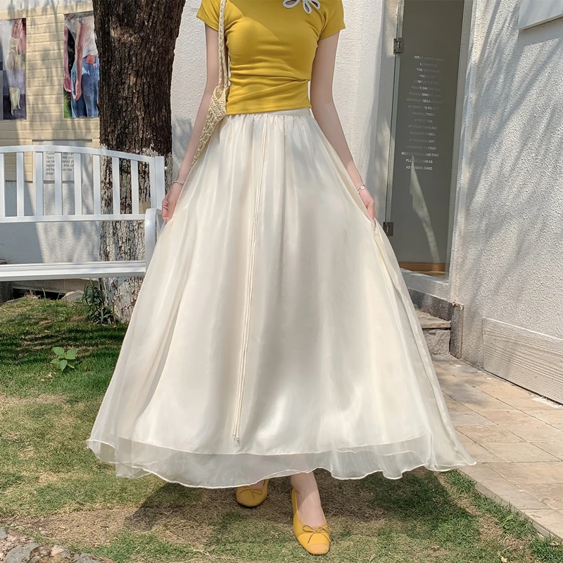 High Waist A-Line Skirt with Ice Silk Shantung And Lace Hem Long Skirt Women's Summer Fashion Glimmering Tulle Half-length Sk...
High Waist A-Line Skirt with Ice Silk Shantung And Lace Hem Long Skirt Women's Summer Fashion Glimmering Tulle Half-length Sk...