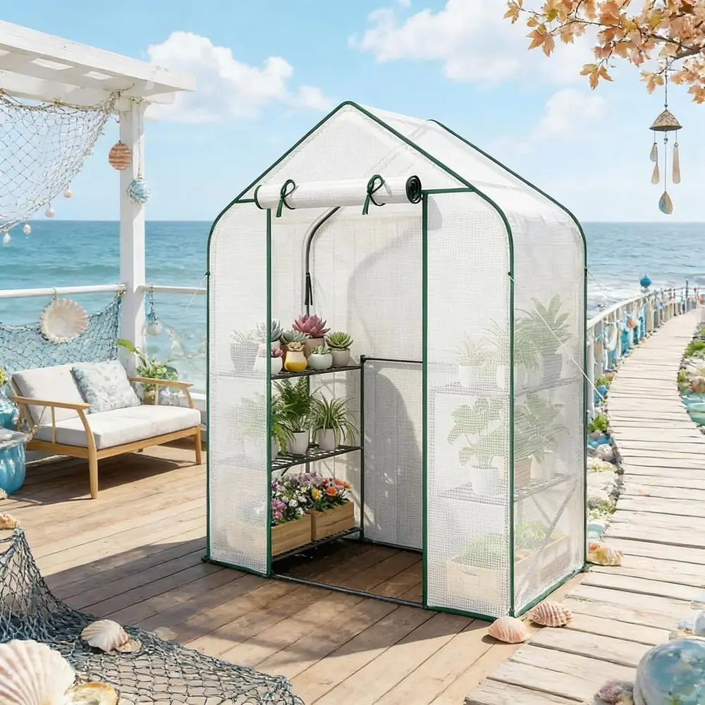 Heavy Duty Outdoor Greenhouse with Shelves for Patio Gardening
Heavy Duty Outdoor Greenhouse with Shelves for Patio Gardening