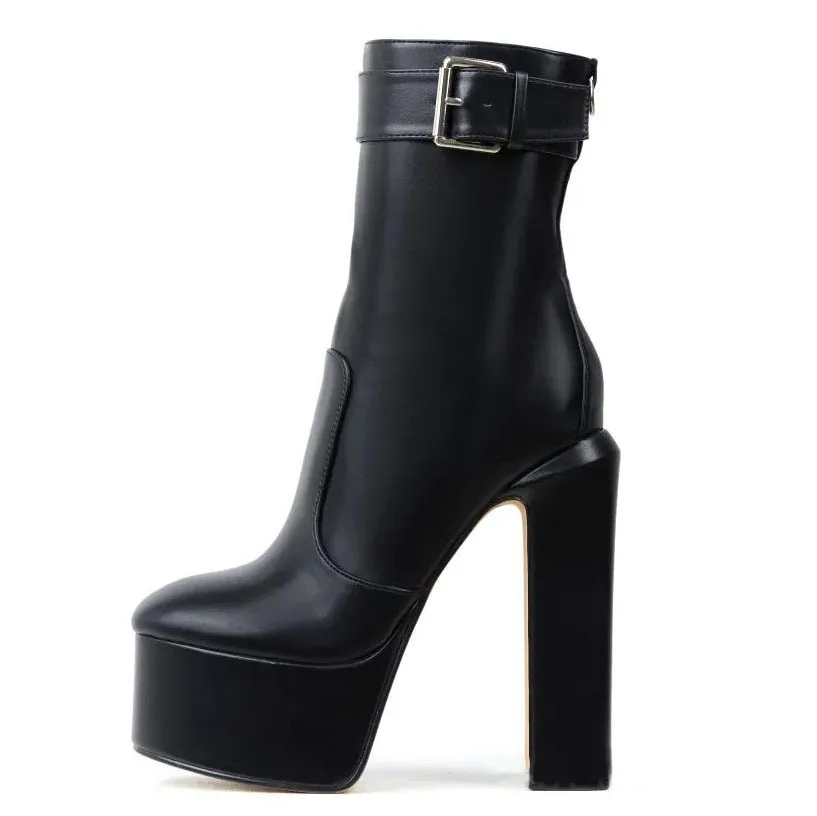 Women Platform Ankle Boots Autumn Side Buckle Thick High Heel Ladies Woman Fashion Shoes Women's White Casual Footwear
Women Platform Ankle Boots Autumn Side Buckle Thick High Heel Ladies Woman Fashion Shoes Women's White Casual Footwear
