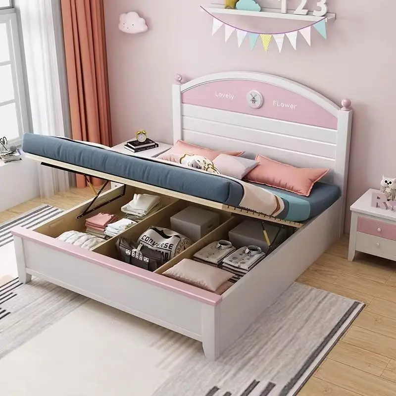 &*High End Modern Luxury Large Wood Queen Size Bed with Storage Pink Princess Twin Size Solid Wood Kids Bed
&*High End Modern Luxury Large Wood Queen Size Bed with Storage Pink Princess Twin Size Solid Wood Kids Bed