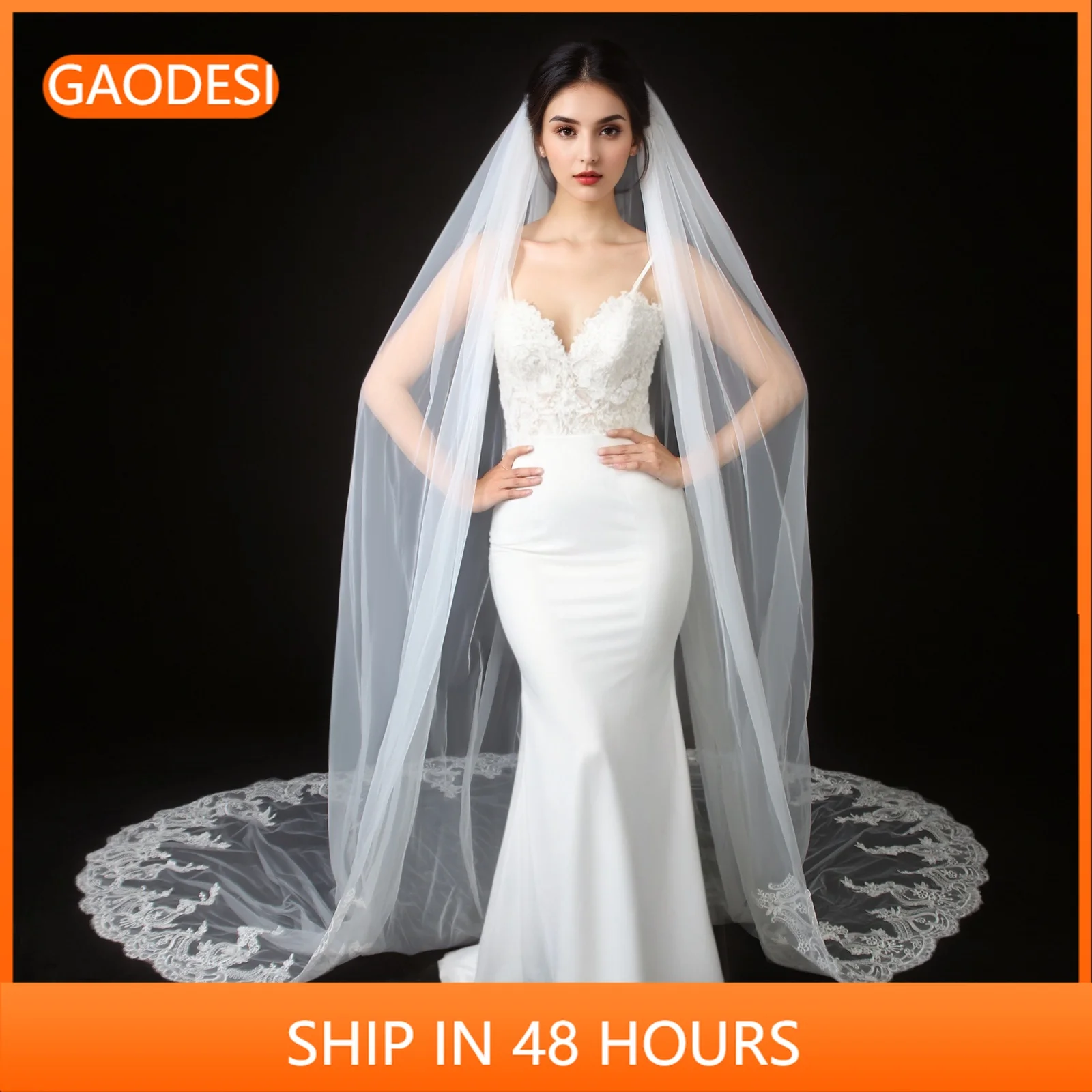 Bridal Veil Lace Cathedral Wedding Veil Single Layer Long Train White Ivory 300cm Wedding Accessories With Metal Hair Comb G73
Bridal Veil Lace Cathedral Wedding Veil Single Layer Long Train White Ivory 300cm Wedding Accessories With Metal Hair Comb G73