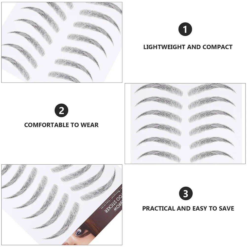 3 Sheets Eyebrow Stickers Fake Eyebrows Eyebrown Black False for Women Self Adhesive Beginner 
3 Sheets Eyebrow Stickers Fake Eyebrows Eyebrown Black False for Women Self Adhesive Beginner