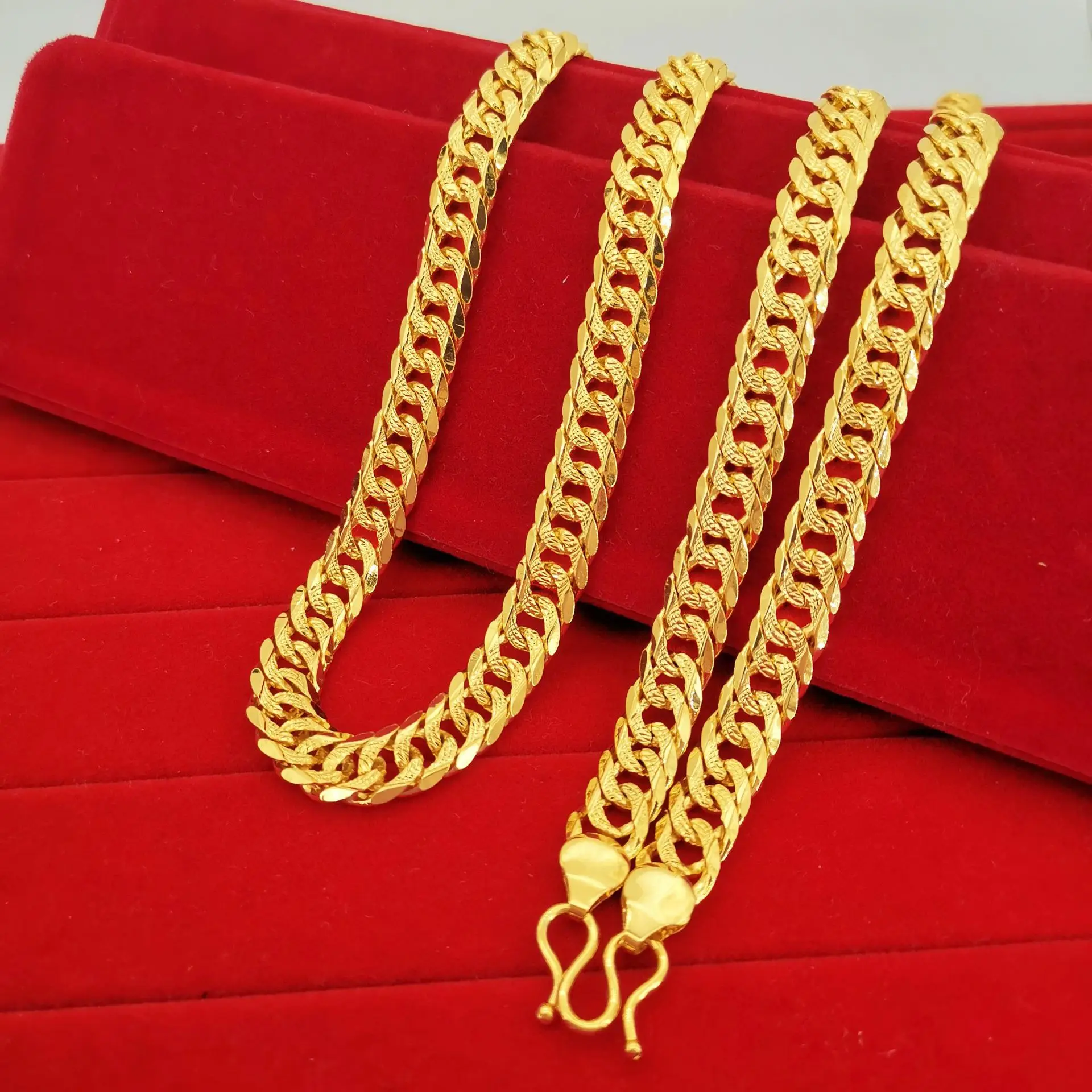 Luxury 24K 9999 Pure Gold real gold 10mm thick men's flat boss necklace
Luxury 24K 9999 Pure Gold real gold 10mm thick men's flat boss necklace