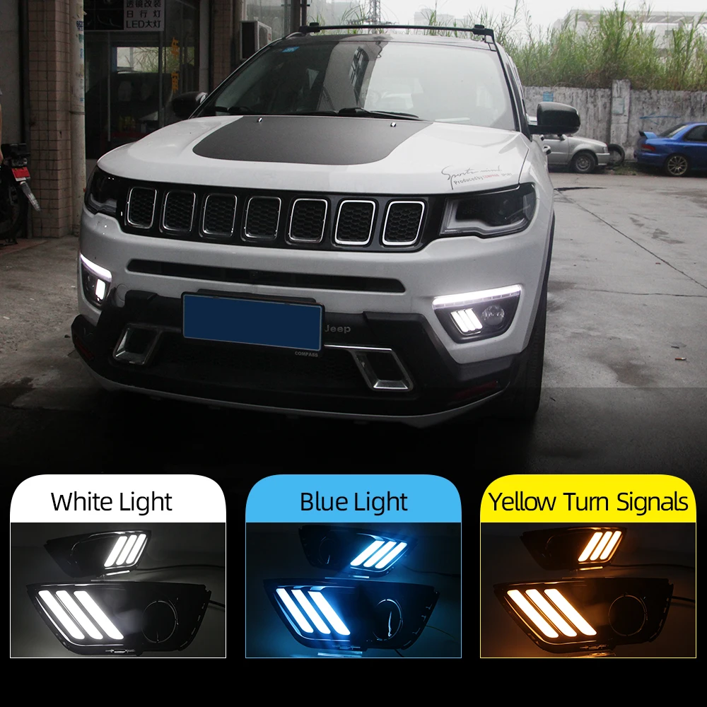 XOYO Car LED DRL With Yellow Turn Signal Daytime Running Light Daylight For Jeep Compass 2017 2018 2019 2020 Fog lamp cover
XOYO Car LED DRL With Yellow Turn Signal Daytime Running Light Daylight For Jeep Compass 2017 2018 2019 2020 Fog lamp cover