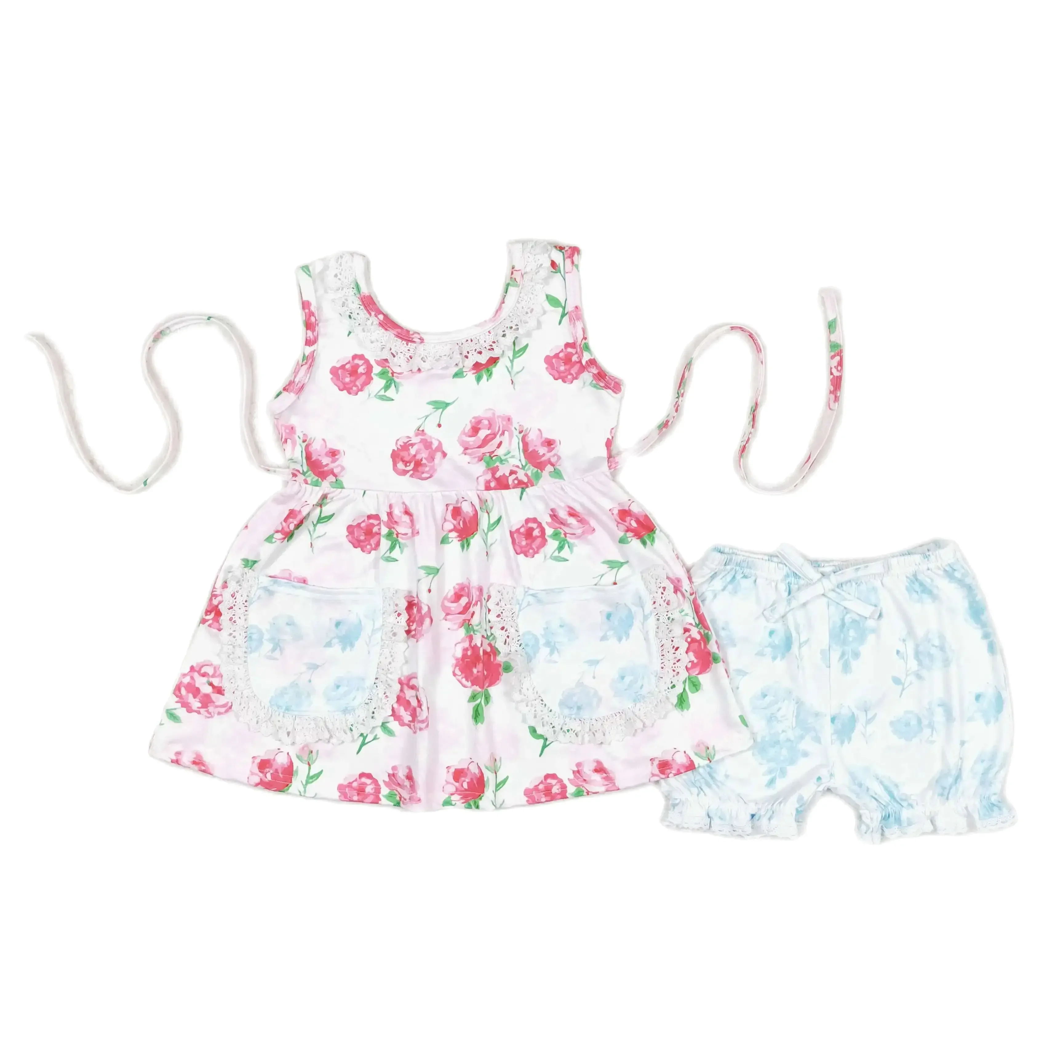 GSSO0882 Kids Girls Summer Outfit Sets Sleeves Top Pink Blue Floral Lace Print With Shorts Children Clothes
GSSO0882 Kids Girls Summer Outfit Sets Sleeves Top Pink Blue Floral Lace Print With Shorts Children Clothes