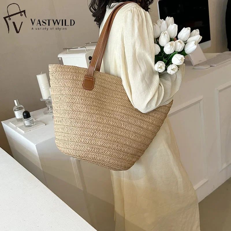 Women's Large Capacity Shoulder Bag Summer Straw Woven Basket Handbag Fashion Female Luxury Designer Beach Bag Bali Shopper Tote
Women's Large Capacity Shoulder Bag Summer Straw Woven Basket Handbag Fashion Female Luxury Designer Beach Bag Bali Shopper Tote