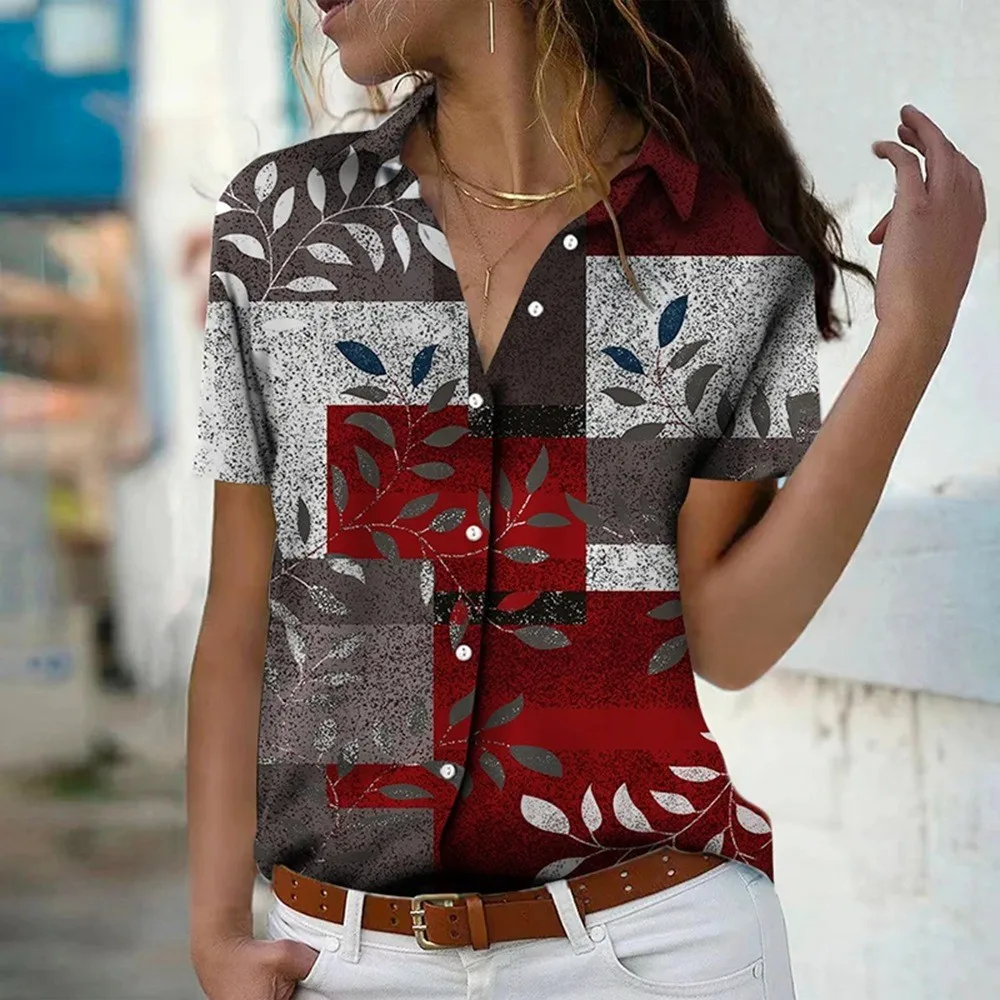 Plaid And Leaf Pattern Women Casual Shirts Summer Short Sleeve 3D Printed Street Ladies Blouse 3XL Plus Size Comfort Shirt
Plaid And Leaf Pattern Women Casual Shirts Summer Short Sleeve 3D Printed Street Ladies Blouse 3XL Plus Size Comfort Shirt