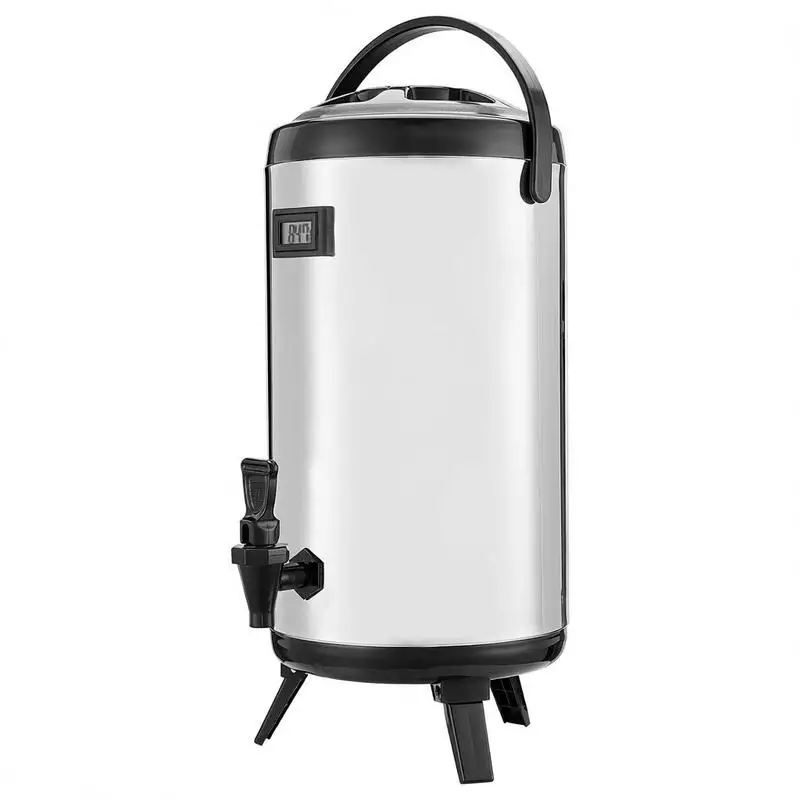 Thermal Liquid Container 9.2L For Cafes Restaurants Parties, Temperature Indicator Manual Spigot Double Wall Insulation Silver Silver Finish Accessory 2.4 Gallon Capacity
Thermal Liquid Container 9.2L For Cafes Restaurants Parties, Temperature Indicator Manual Spigot Double Wall Insulation Silver Silver Finish Accessory 2.4 Gallon Capacity