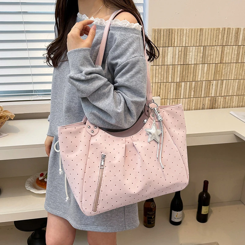 Highly stylish polka dot and star tote bag for women2026New large-capacity stylish shoulder and handbag for commuting
Highly stylish polka dot and star tote bag for women2026New large-capacity stylish shoulder and handbag for commuting