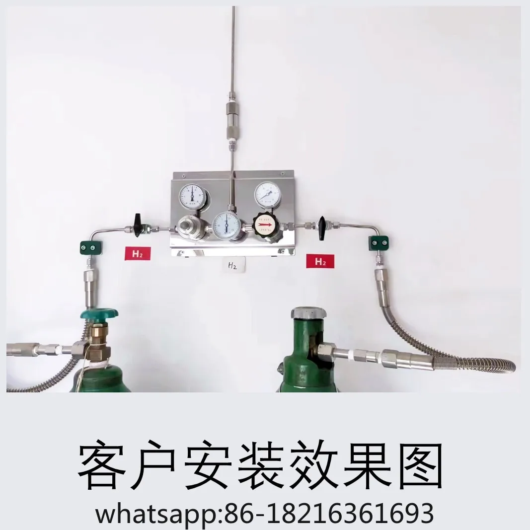 Semi automatic switching control panel stainless steel 316L busbar Pressure reduction of steel cylinders
Semi automatic switching control panel stainless steel 316L busbar Pressure reduction of steel cylinders