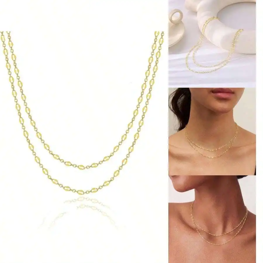 Dainty Layered Chain Necklace For Women Minimalist Choker Style Thin Beaded Wave Box Chain Jewelry
Dainty Layered Chain Necklace For Women Minimalist Choker Style Thin Beaded Wave Box Chain Jewelry
