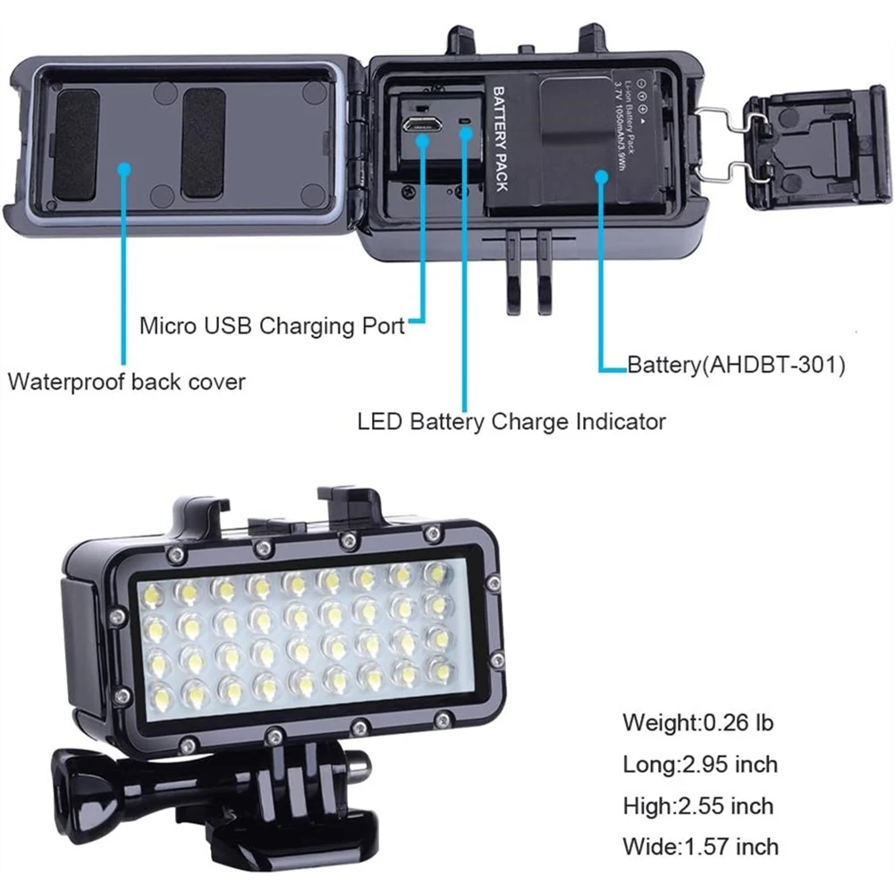 B86B-High Power Dimmable Diving Light Waterproof Video Light Underwater Light For Gopro Max Hero Series
B86B-High Power Dimmable Diving Light Waterproof Video Light Underwater Light For Gopro Max Hero Series