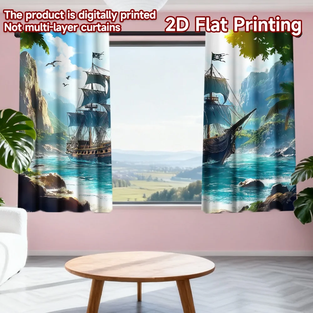 2D flat printing 2pcs Party Curtains Pirate Ship Adventure(2) Digital Printed Polyester Drapes Party Decorations for Home Decor
2D flat printing 2pcs Party Curtains Pirate Ship Adventure(2) Digital Printed Polyester Drapes Party Decorations for Home Decor