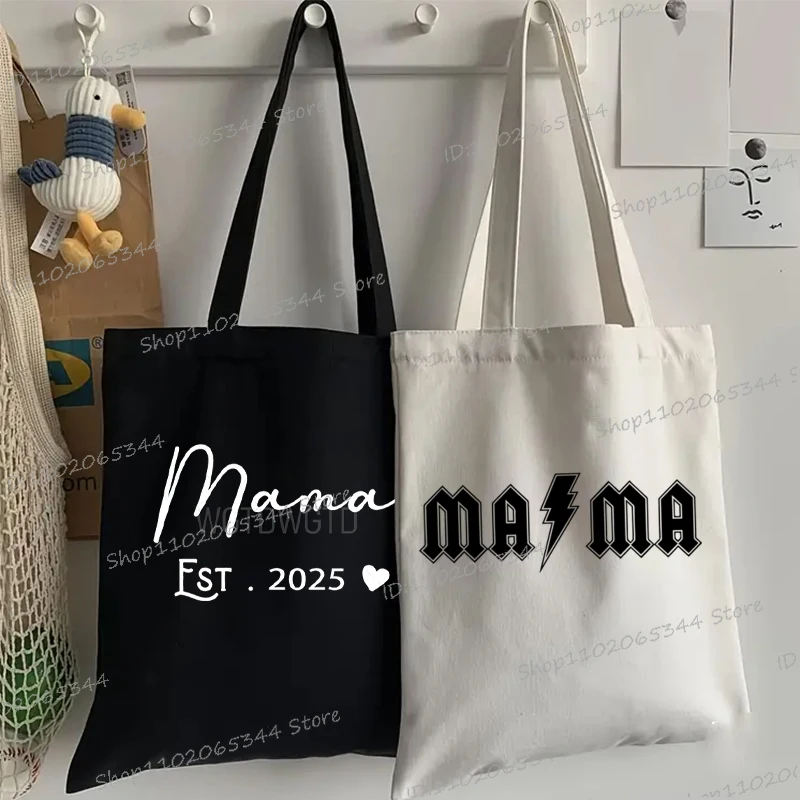 Mama Est 2025 Print Canvas Tote Bag Women Shopping Bags Mother's Day Gift Shoulder Bag Fashion Mom Tote Women's Handbag
Mama Est 2025 Print Canvas Tote Bag Women Shopping Bags Mother's Day Gift Shoulder Bag Fashion Mom Tote Women's Handbag