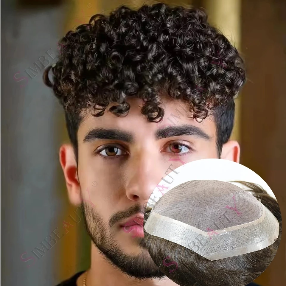 18mm Afro Black Man's Curly Dark Brown Black Durable Mono Lace PU Mens Toupee Undetectable 20mm 15mm Curly Human Hair Prosthesis
18mm Afro Black Man's Curly Dark Brown Black Durable Mono Lace PU Mens Toupee Undetectable 20mm 15mm Curly Human Hair Prosthesis