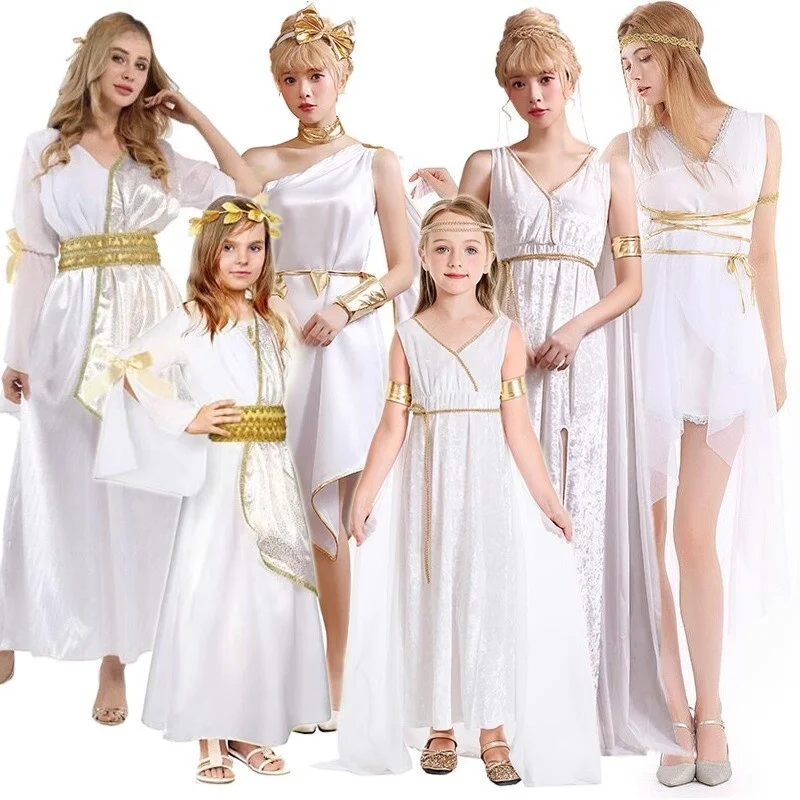 White Goddess Dress Athena Mythology Theme Halloween Costume Women's Fashion Ancient Greek Goddess Style Polyester Material
White Goddess Dress Athena Mythology Theme Halloween Costume Women's Fashion Ancient Greek Goddess Style Polyester Material