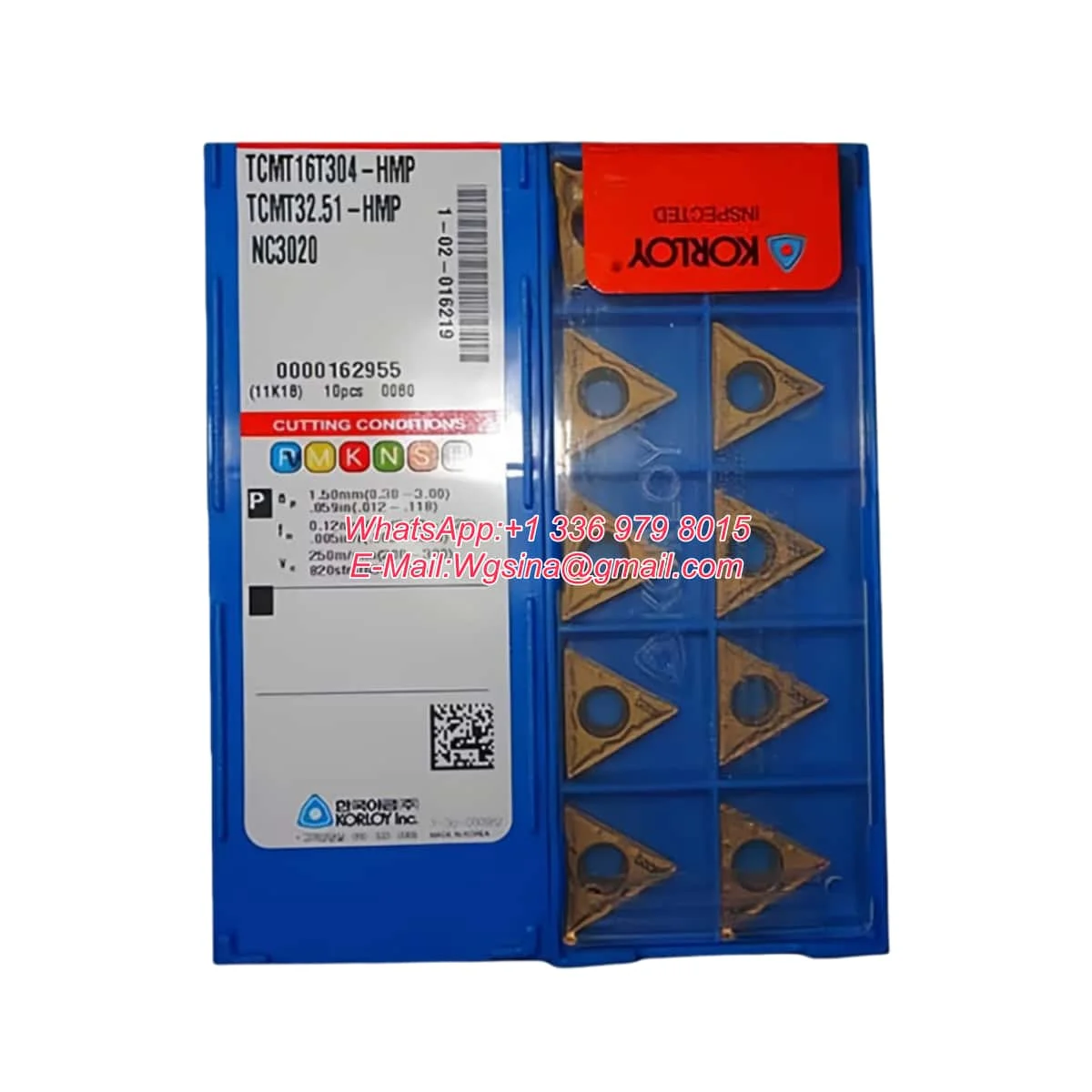 Korloy 100% Original TCMT 090204 110204 16T304 16T308 -C25 -HMP NC3020 PC8110 NC3225 PC5300 PC9030 NC6210 Turning Insert
Korloy 100% Original TCMT 090204 110204 16T304 16T308 -C25 -HMP NC3020 PC8110 NC3225 PC5300 PC9030 NC6210 Turning Insert