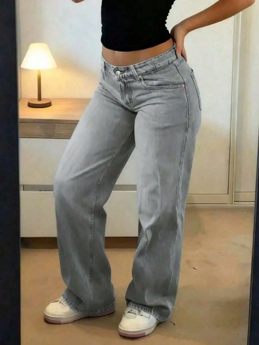 Womens Loose Low Waist Wide Leg Jeans Vintage Washed Casual Streetwear
Womens Loose Low Waist Wide Leg Jeans Vintage Washed Casual Streetwear