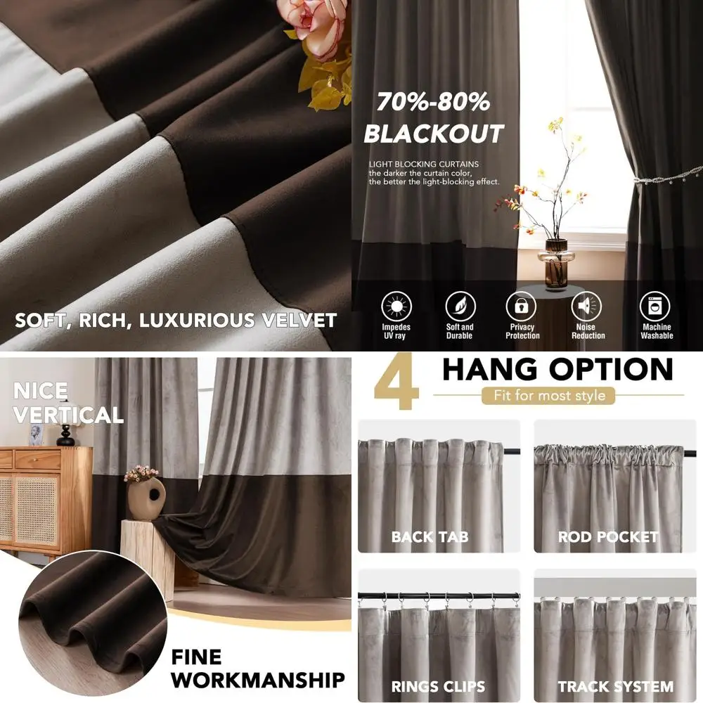 Бархатные лоскутные шторы с термоизоляцией, звукоизоляционные и затемняющие, 2-панельные, серо-коричневые, 52x108 для гостиной/спальни
Бархатные лоскутные шторы с термоизоляцией, звукоизоляционные и затемняющие, 2-панельные, серо-коричневые, 52x108 для гостиной/спальни