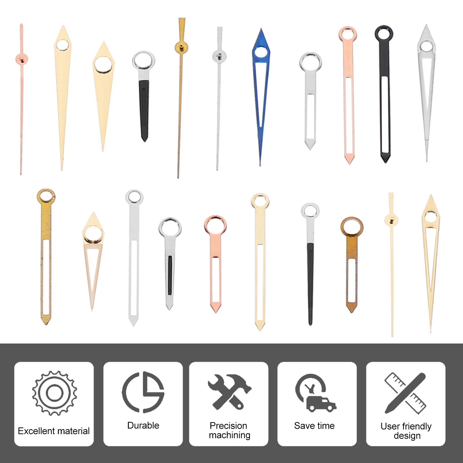 1Set Hour Hands Minute Second Pointers Set Premium Aluminum Plastic Lightweight Watch Replacement Accessories for Clocks
1Set Hour Hands Minute Second Pointers Set Premium Aluminum Plastic Lightweight Watch Replacement Accessories for Clocks