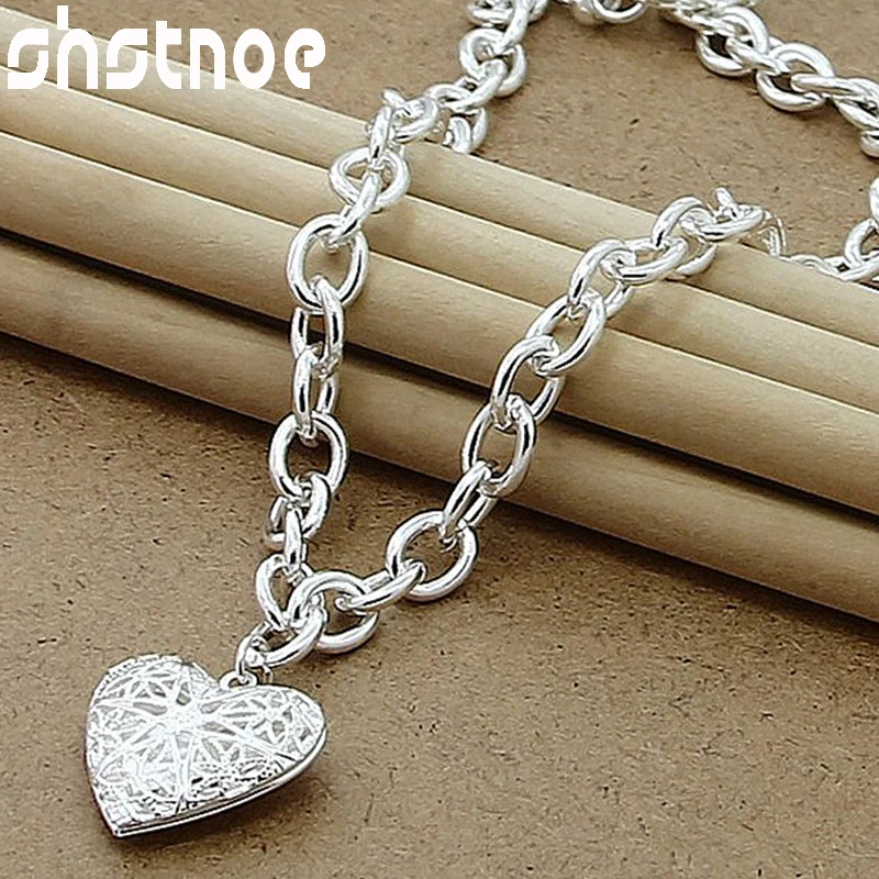 SHSTONE 925 Sterling Silver Photo Frame Heart Chain Necklace For Women High Quality Party Engagement Wedding Fashion Jewelry
SHSTONE 925 Sterling Silver Photo Frame Heart Chain Necklace For Women High Quality Party Engagement Wedding Fashion Jewelry