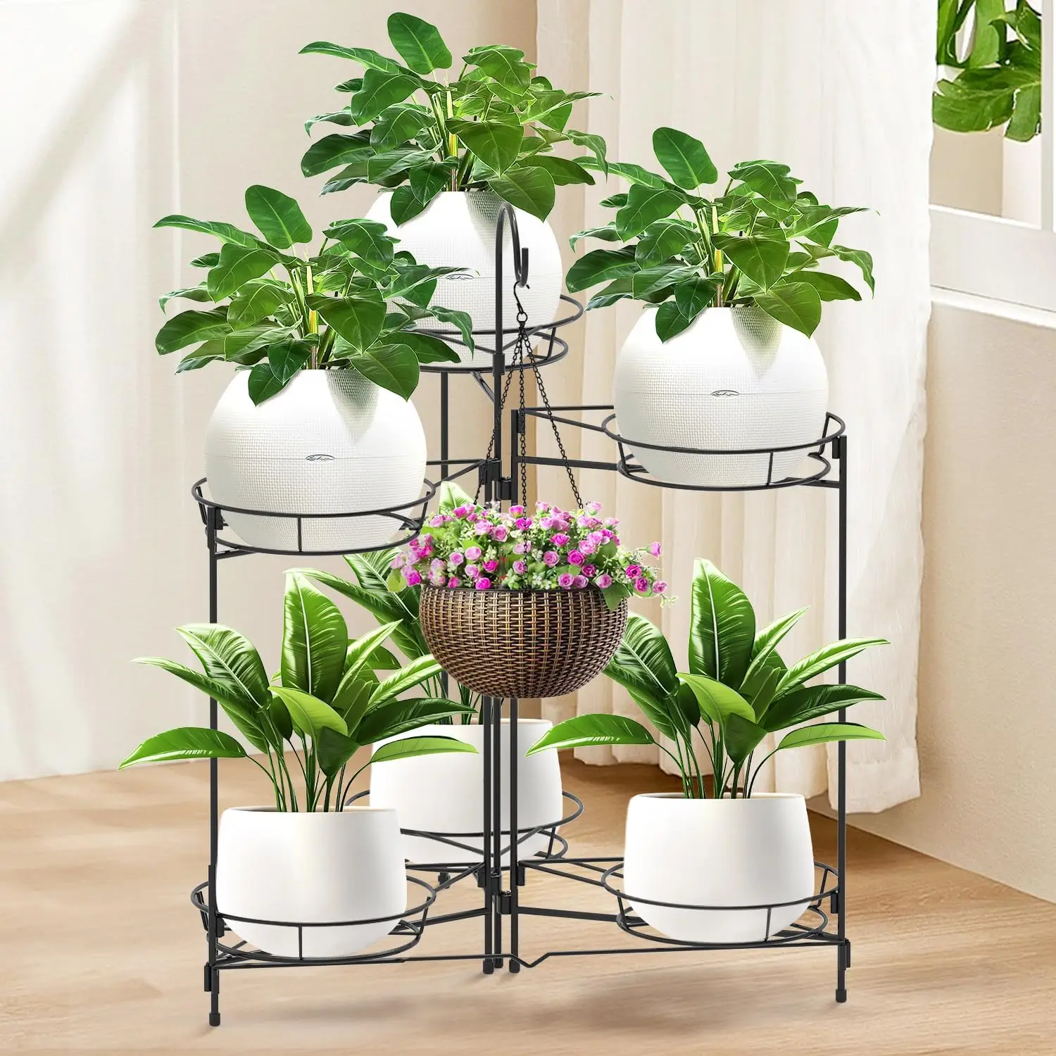 Heavy Duty Metal Plant Stand with 6 Tiers, Indoor Outdoor Shelf for Plants Flowers
Heavy Duty Metal Plant Stand with 6 Tiers, Indoor Outdoor Shelf for Plants Flowers
