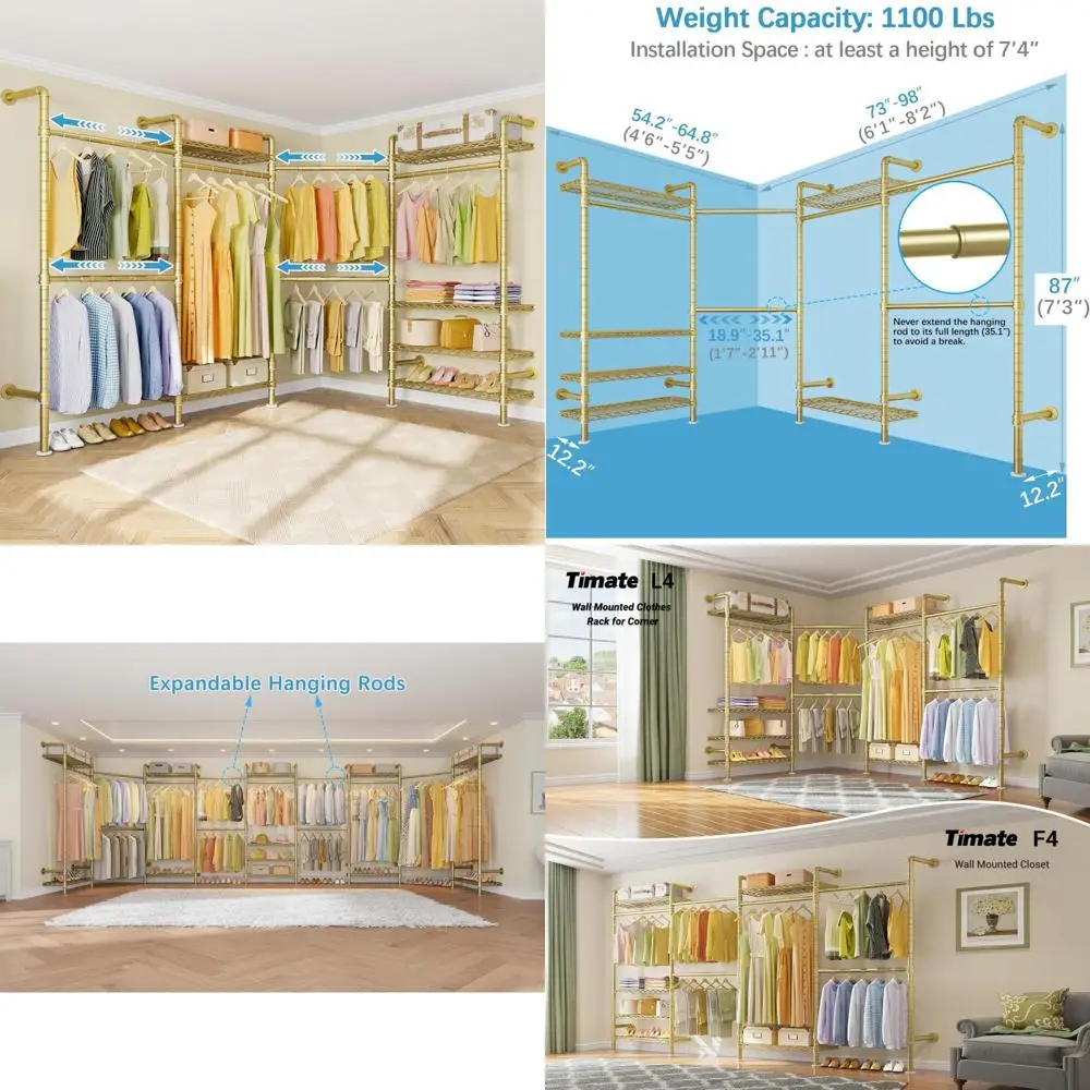 Сверхмощная расширяемая промышленная висячая вешалка для одежды L-образной формы для организации настенного шкафа
Сверхмощная расширяемая промышленная висячая вешалка для одежды L-образной формы для организации настенного шкафа