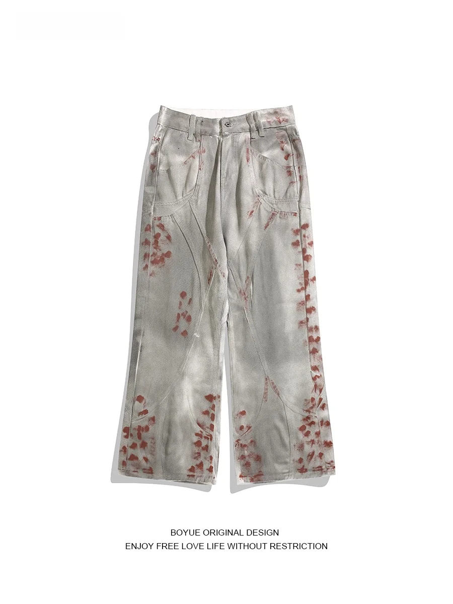 Boyue American Sle Vintage Distred Flared Jeans ex Street Art fiti Long Trousers Cotton Casual All-Match Pants
Boyue American Sle Vintage Distred Flared Jeans ex Street Art fiti Long Trousers Cotton Casual All-Match Pants