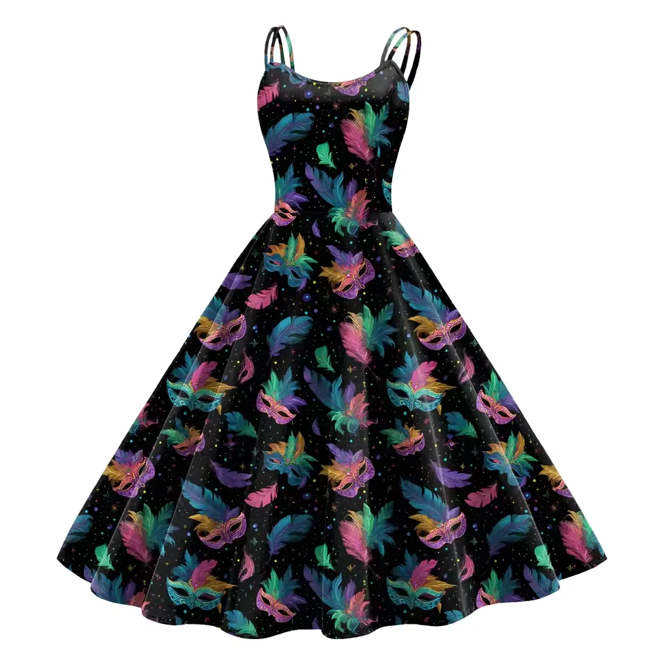 Ladies Casual Carnival Print Dress Fashion Casual Sleeveless Sling Dress Sexy Strap Dress Vestidos Para Mujer
Ladies Casual Carnival Print Dress Fashion Casual Sleeveless Sling Dress Sexy Strap Dress Vestidos Para Mujer