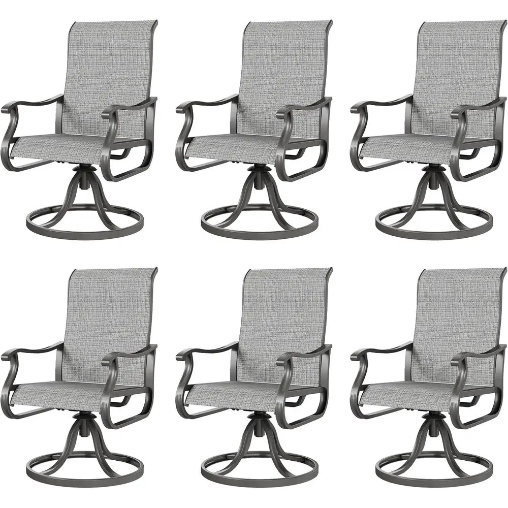 Patio Swivel Chairs Set o 6, Outdoor Swivel Rocker Dining Chairs with All Weather Textilene High Back & Metal e, or Backyard Dec
Patio Swivel Chairs Set o 6, Outdoor Swivel Rocker Dining Chairs with All Weather Textilene High Back & Metal e, or Backyard Dec