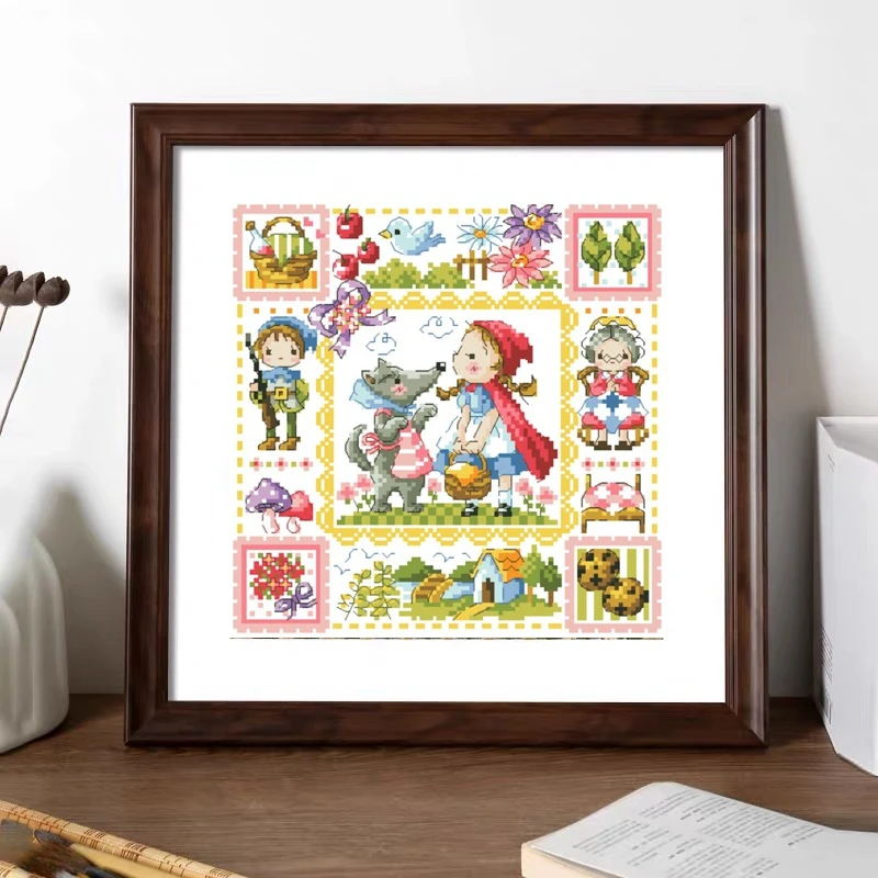 The SODA series cross-stitch set of Little Red Riding Hood and Big Bad Wolf is available in printed fabric material packs
The SODA series cross-stitch set of Little Red Riding Hood and Big Bad Wolf is available in printed fabric material packs