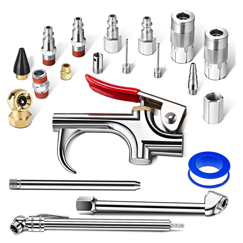 HLZS-20 Piece Air Tool Kit, Air Compressor Kit,Air Tools With 1/4 Inch NPT Quick Connect Couplers, Air Compressor Accessories
HLZS-20 Piece Air Tool Kit, Air Compressor Kit,Air Tools With 1/4 Inch NPT Quick Connect Couplers, Air Compressor Accessories