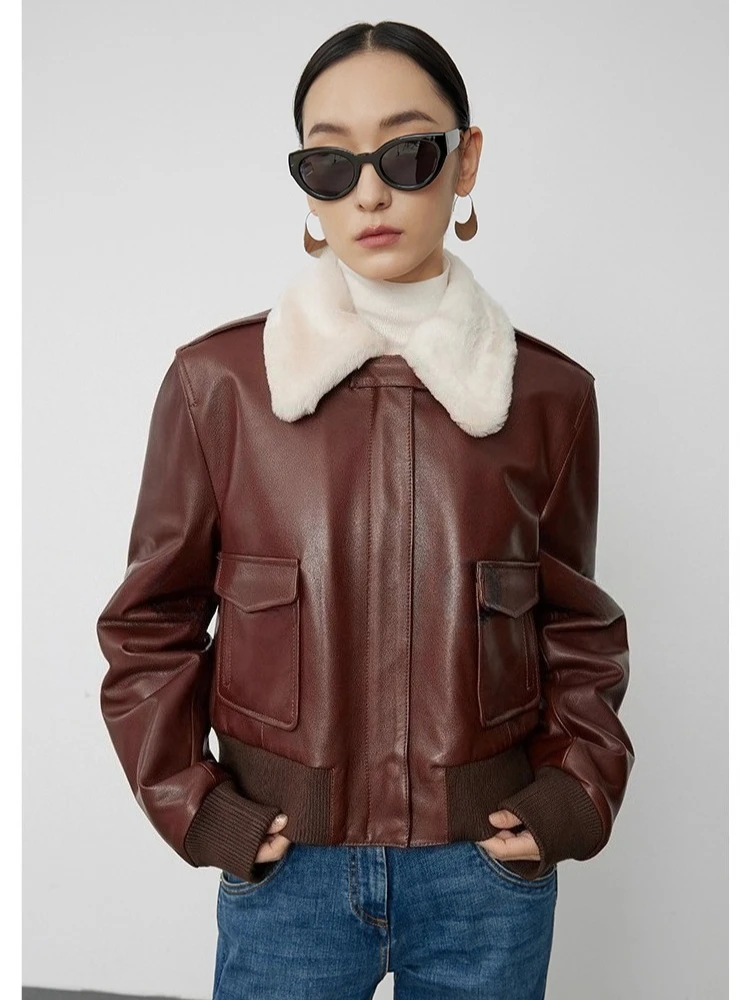 Autumn Winter Short Genuine Leather Motorcycle Jackets for Women 2026 New High-end Simple Real Goatskin Merino Sheep Fur Coat
Autumn Winter Short Genuine Leather Motorcycle Jackets for Women 2026 New High-end Simple Real Goatskin Merino Sheep Fur Coat