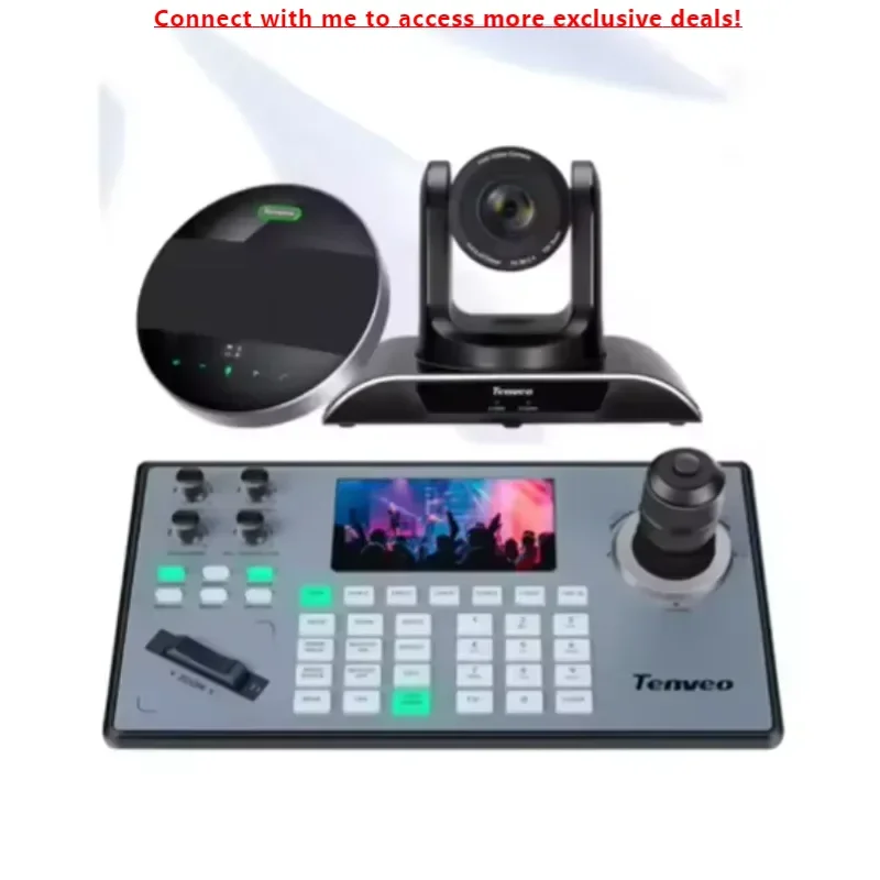Tenveo Professional 2.38MP 1080p 60fps 10x PTZ Camera System M5B Microphone KB200PRO Joystick Controller 1080p Conference System
Tenveo Professional 2.38MP 1080p 60fps 10x PTZ Camera System M5B Microphone KB200PRO Joystick Controller 1080p Conference System