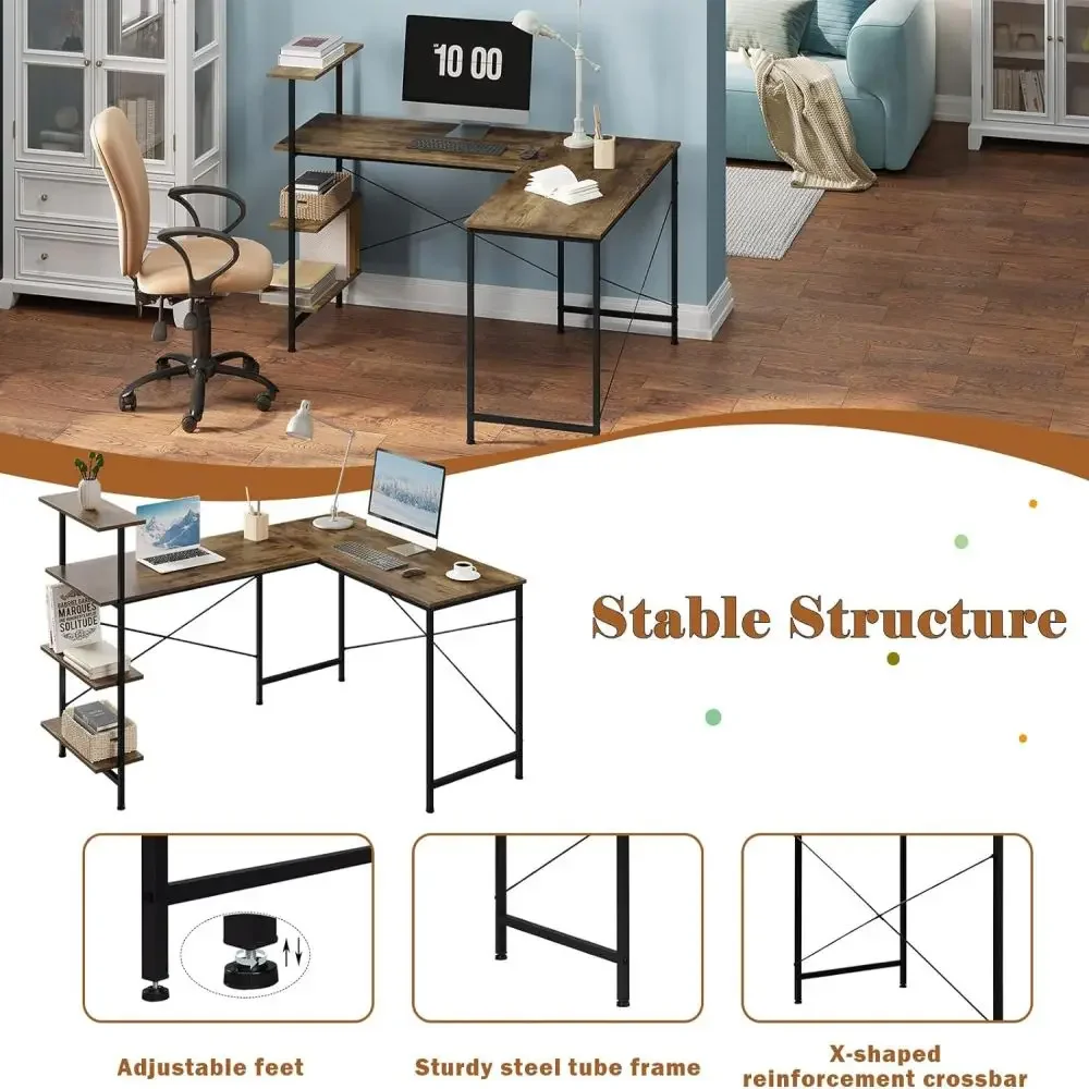 A for Modern L-Shaped Desk With Bookshelf Multilayered Design Double Workstation Drafting Corner Computer Office Desk
A for Modern L-Shaped Desk With Bookshelf Multilayered Design Double Workstation Drafting Corner Computer Office Desk
