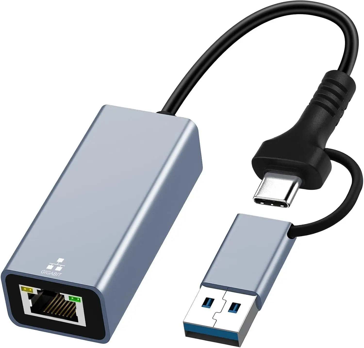 USB C to Ethernet Adapter, USB 3.0 to RJ45 Gigabit LAN 1000Mbps, Wired Network Adapter for Laptop, Tablet, PC
USB C to Ethernet Adapter, USB 3.0 to RJ45 Gigabit LAN 1000Mbps, Wired Network Adapter for Laptop, Tablet, PC
