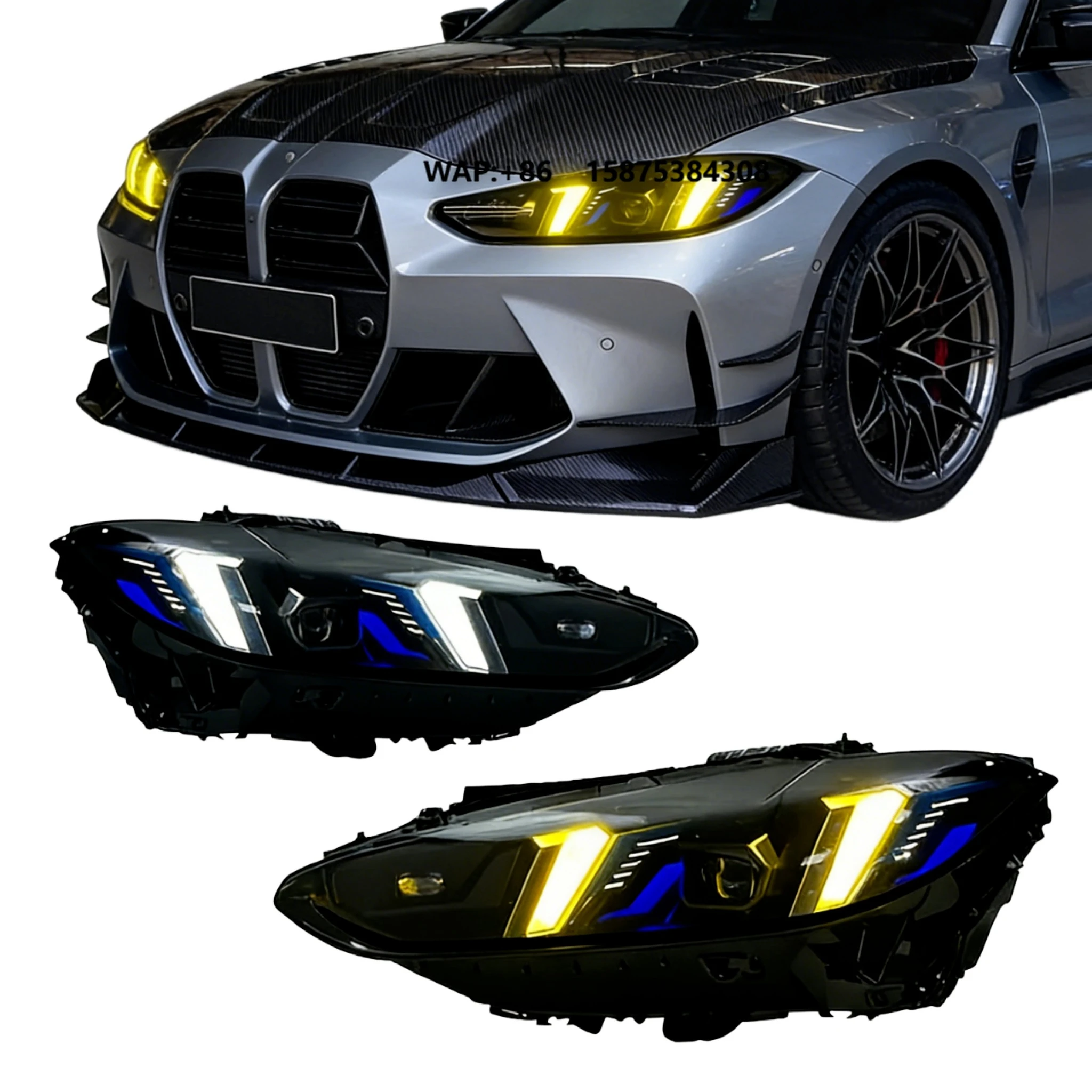 M4 Style LED Headlight Assembly for 4 Series G22 G23 G26 2020-2026 Fang DRL Sequential Turn Signal Front Headlamps Retrofit
M4 Style LED Headlight Assembly for 4 Series G22 G23 G26 2020-2026 Fang DRL Sequential Turn Signal Front Headlamps Retrofit