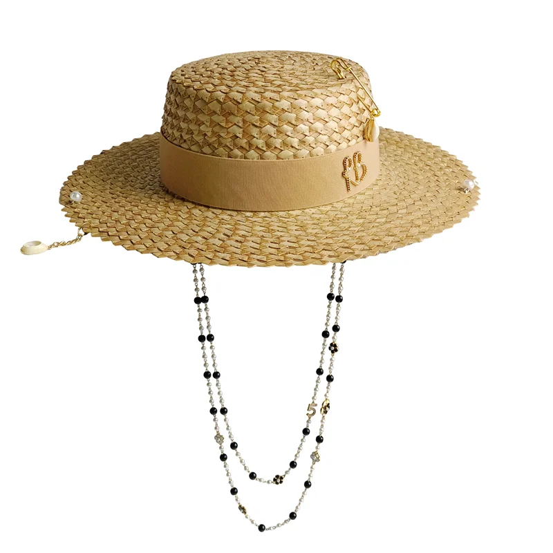 DIY Palm Leaf Straw Hat with Pearl Chain — Flat-Top Sun Hat | New Korean-Style Beach Hat with Elastic Band | Candy-Colored Sun
DIY Palm Leaf Straw Hat with Pearl Chain — Flat-Top Sun Hat | New Korean-Style Beach Hat with Elastic Band | Candy-Colored Sun