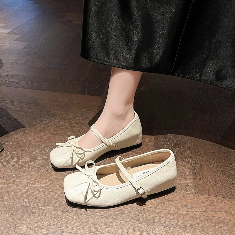 Women's Square Toe Shoes New Style Luxury Bow Flats Ladies Ballet Silver Belt Buckle Footwear Elegant Fashion Mary Jane Shoes
Women's Square Toe Shoes New Style Luxury Bow Flats Ladies Ballet Silver Belt Buckle Footwear Elegant Fashion Mary Jane Shoes